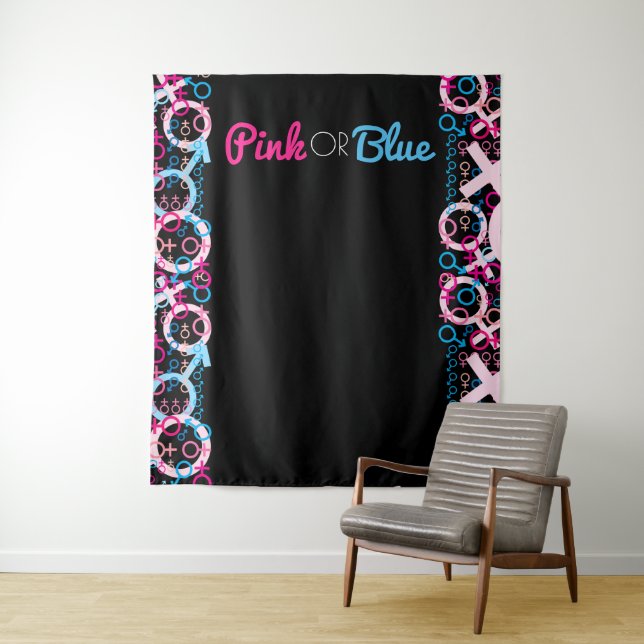 Tenture Révélation DU SEXE Rose ou Bleu Bébé Photo Op Fond (En situation)