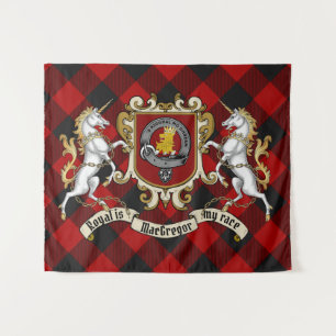 Tenture Rob Roy MacGregor Clan Badge & Unicorns avec Tarta