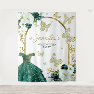 Tenture Robe Florale Sweet 16 Bannière de Fond Papillon