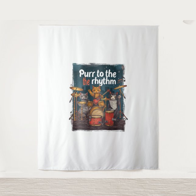 Tenture Rockin' Cat Band (Devant)