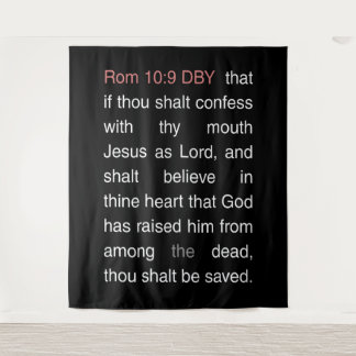 Tenture Romains 10:9 Traduction de Darby