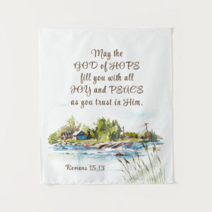 Tenture Romains 15:13 Dieu de l'Espoir Bible chrétienne Ve