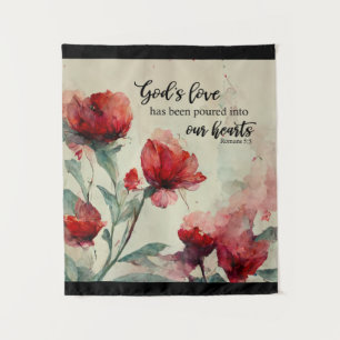 Tenture Romains 5:5 La Bible Amoureuse de Dieu Verse Fleur