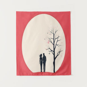 Tenture Romantique minimaliste Couple Art