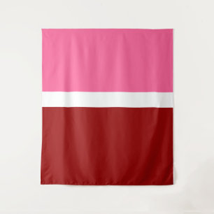 Tenture Rose Blanc Marron Rouge Bloc De Couleur