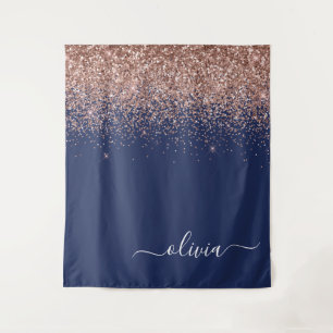 Tenture Rose bleu marine Gold Blush Pink Parties scintilla