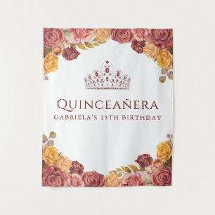 Tenture Rose Bourguignonne Élégante Fond pour Quinceaner