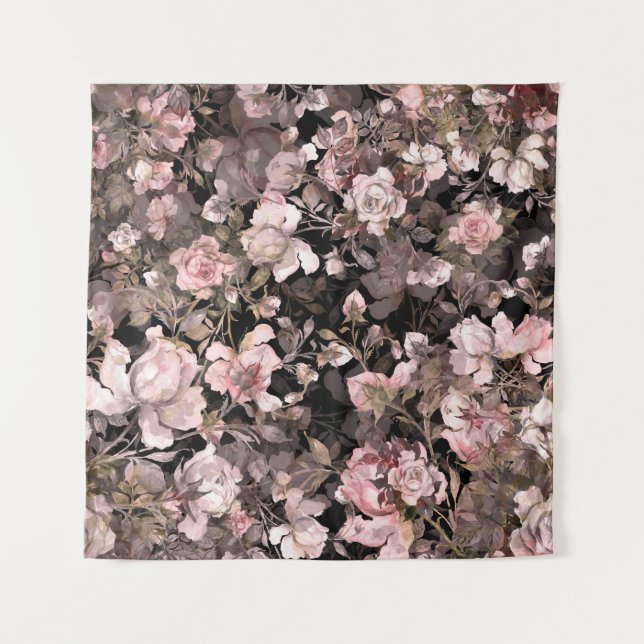 Tenture Rose d'aquarelle Bud Bouquet Motif (Devant)