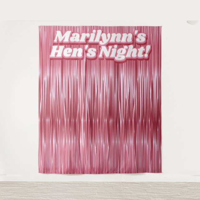 Tenture Rose de nuit Hen Pink Faux Tinsel fond (Devant)