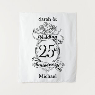 Tenture Rose des fleurs du 25e anniversaire des Mariages d