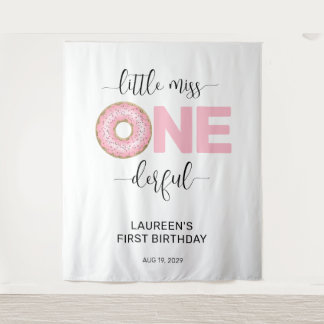 Tenture Rose Douce Petite Mademoiselle 1er Anniversaire