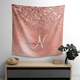 Tenture Rose Gold brossé Parties scintillant métallique No