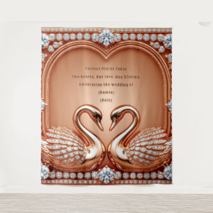 Tenture Rose gold Cygne Conception de l'arche de mariage d