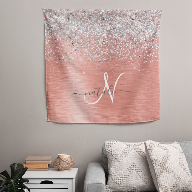 Tenture Rose Gold Jolie fille Parties scintillant argent b (Créateur téléchargé)