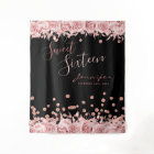 Rose Gold Noir Douce 16 Paillettes Confettis Flora