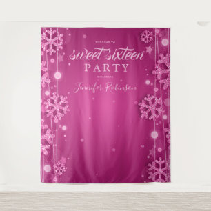 Tenture Rose Gold & Pink Backdrop  Sweet sixteen d'hiver