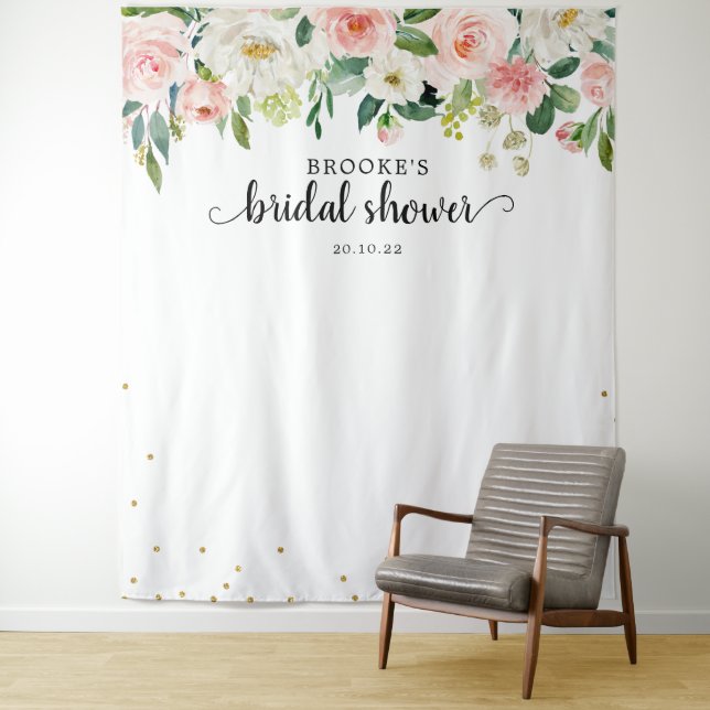 Tenture Rose pastel Floral Mariage de demoiselle d'honneur (En situation)