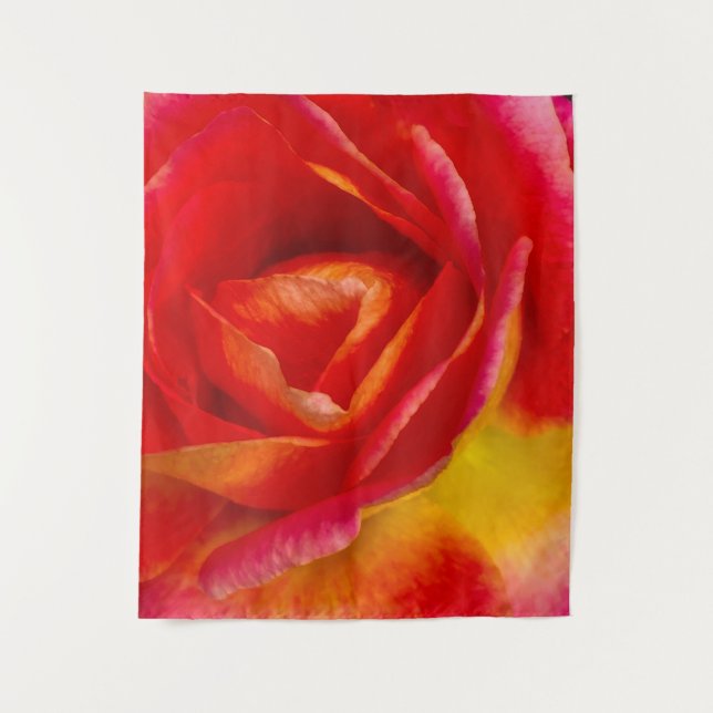 Tenture Rose Rouge et Jaune (Devant)
