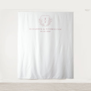 Tenture Rose Simple Romantique Cerisier Blossom Monogram C