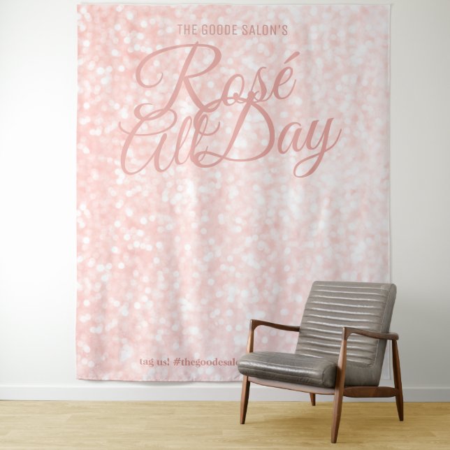 Tenture Rosé toute la journée | Fond pour selfie de photo  (En situation)