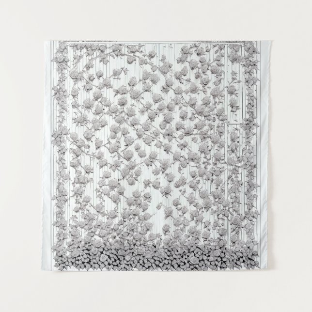 Tenture Roses blanches B (Devant)