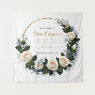 Tenture Roses blanches & Bébé's Breath Welcome