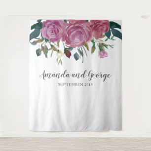 Tenture Roses d'aquarelle épousant le contexte floral