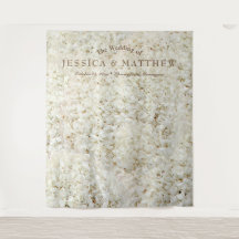 Roses Fleurs Blanches de Mariage Toile de Fond