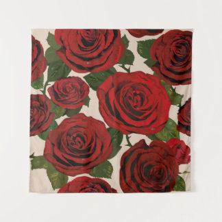 Tenture 	Roses rouges. Arrière - plan floral sans couture.