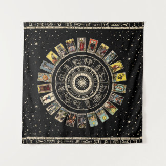 Tenture Roue du Zodiaque, Astrologie Chart et le Major
