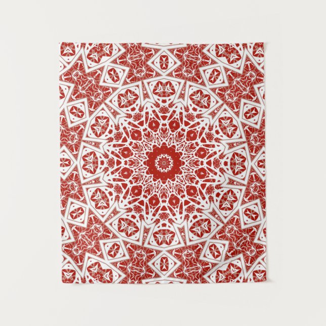 Tenture rouge et blanc, bandana ethnique (Devant)