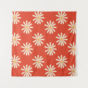 Tenture rouge et moutarde années 1970 super rétro rétro fl