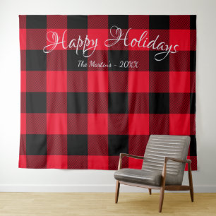Tenture Rouge et noir classique Grand Plaid de buffle de v