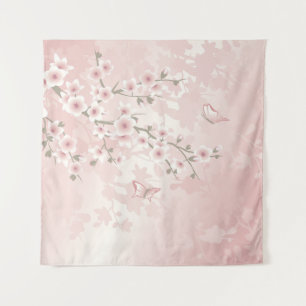 Tenture Rouge Floral Vintage Fleur de Cerisier