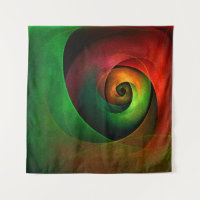 Rouge Vert Floral Moderne Art Abstrait Motif #21