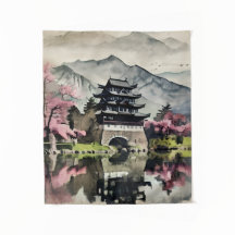 Rouleau mural du château de printemps