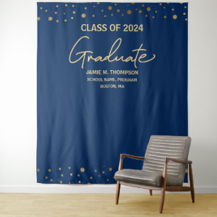 Tenture Royal blue Class of 2024 backdrop graduation
