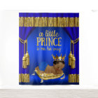 Royal Blue Gold Ethnic Prince Baby shower Contexte