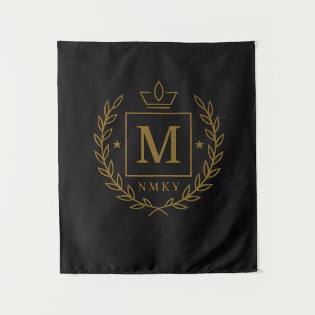 Tenture "Royal NMKY Emblem – Monogram M Crest Design" (Devant)