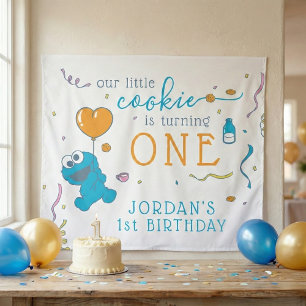 Tenture Rue Sésame Cookie Monster 1er anniversaire