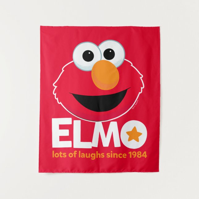 Tenture Rue Sésame | Elmo Beaucoup de rires depuis 1984 (Devant)