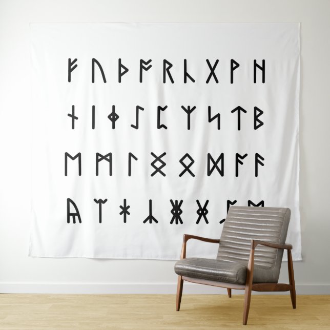 Tenture Runic Alphabet [Futhorc] (En situation (horizontale))