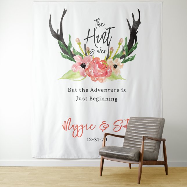 Tenture Rustique aquarelle Floral Boho Hunt est au-dessus  (En situation)