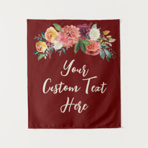 Tenture Rustique Bourgogne Floral Photo Prop Mariage fond