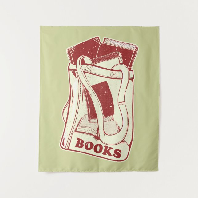 Tenture Sac de livres que j'aime lire (Devant)