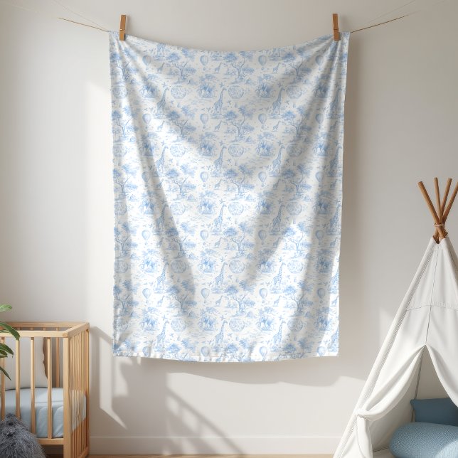 Tenture Safari Bleu Toile de Jouy Baby Shower (Créateur téléchargé)