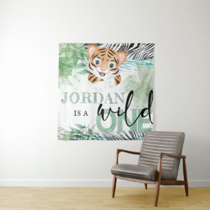 Tenture Safari Wild Birthday Lion Personnalisé