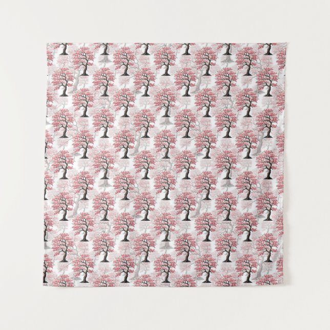 Tenture Sakura Rose Cherry Fleur Arbre Design (Devant)