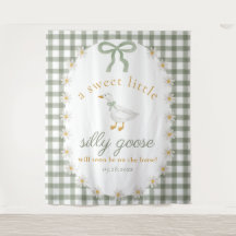Salon de bébé Cottagecore vert Gingham Silly Goose