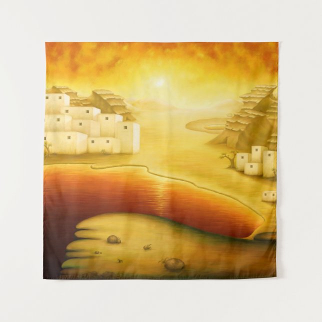 Tenture "Salut" - Moyen-Orient, Orient Sunset Peinture (Devant)